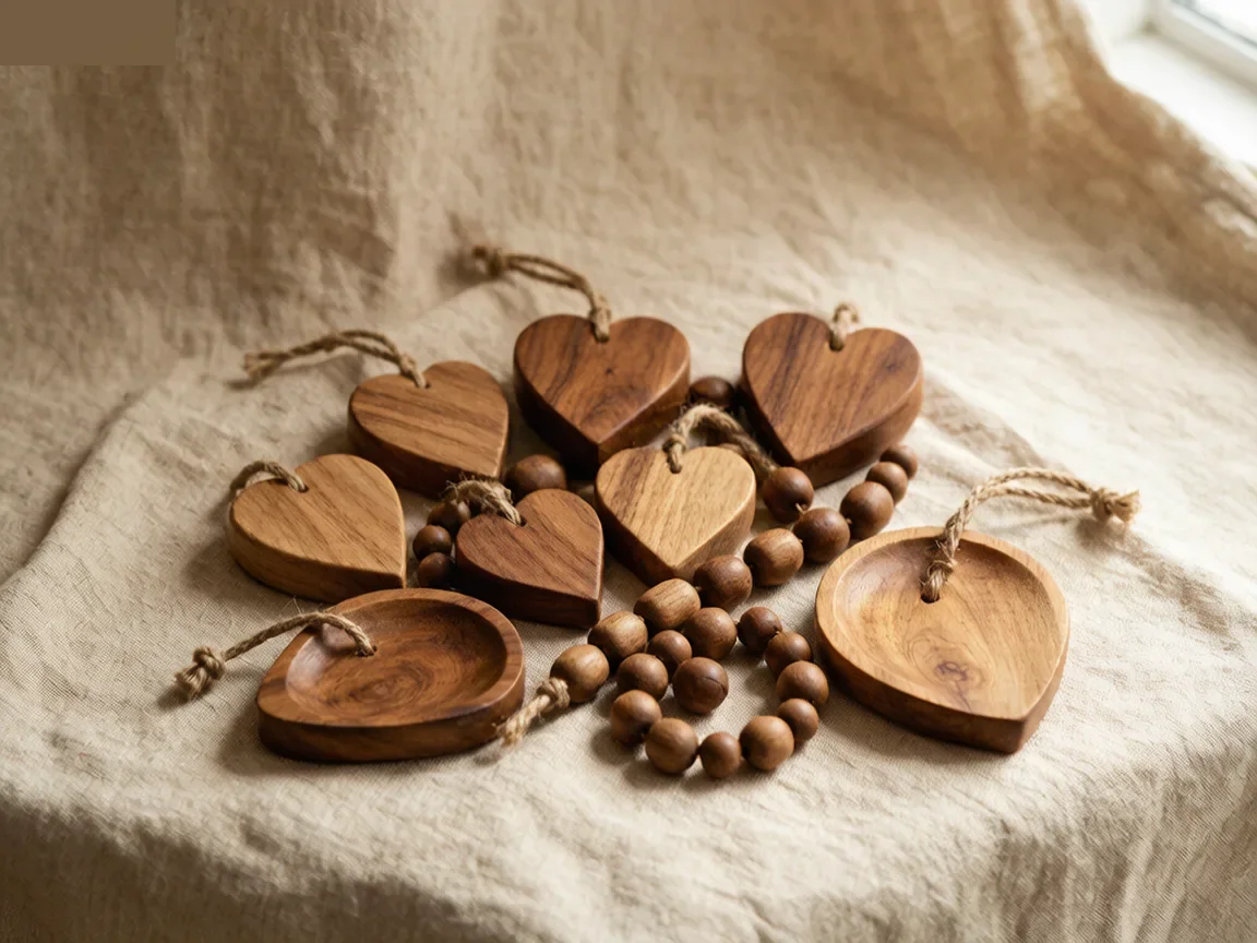 Handcrafted wooden ornaments and home décor objects